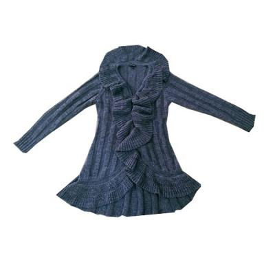 China Anti-pilling Style Knitted Long Sleeve Ruffle Cardigan For Women for sale