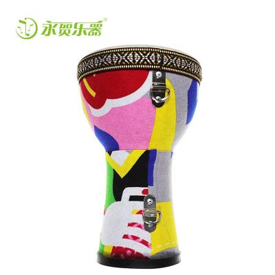 China Fashionable African Musical Toy Instrument Cloth 10inch Djembe Kids Drums Kids Toy Supplier for sale