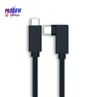 China OEM ODM 90 Degree 100W Palladium GEN 2 Fast Charging USB-C 3.2 Fast Charging USB C to USB C Flex Cable for sale