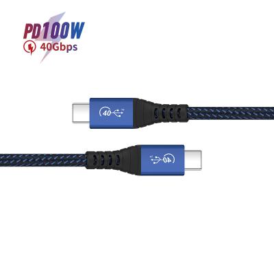 China Laptop OEM ODM USB-IF new usb4 gen3 fast blue thunderbolt 3 palladium palladium cable CE certified nylon braid coaxial cable for sale