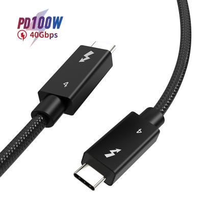 China Custom Laptop Nylon Braided 1m PD 100W 40Gbps 8K Thunderbolt 4 Cable Thunderbolt Cable USB-C Power Cable For Macbook Pro for sale