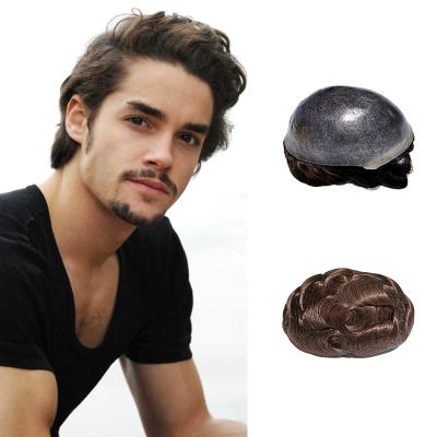 China 0.12 Net+NPU Stock All Invisible Super Thin Skin Indian Hair Men's V-loop Hairpiece Hairpiece for sale