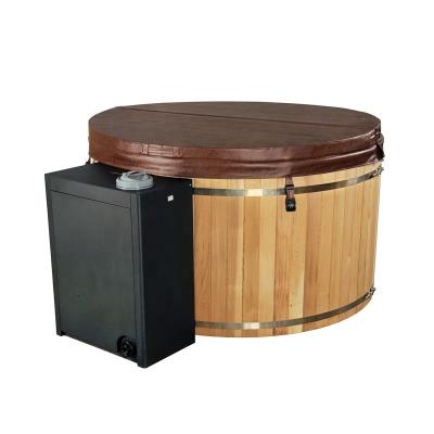 China Traditional Clear Cedar Wooden Bubble Hot Tubs Outdoor Electric Spa System 