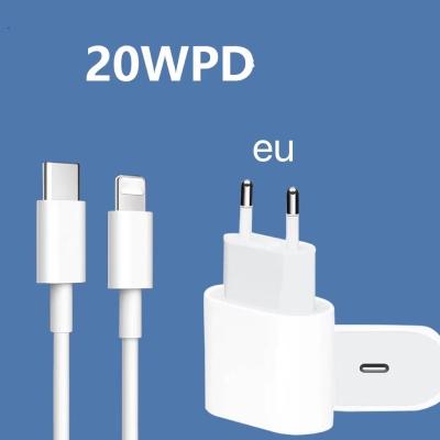 China Original 20W USB-C Mobile Phone Power Adapter For iphone 13 12 mini pro Max Type C 20W Fast Charger For Apple Cable For iPhone 8 plus XR 11 X for sale