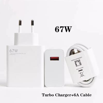 China Original Mobile Phone Charger 67W EU Fast Charging Adapter Type C 6a Data Cable For Xiaomi 67w Redmi Note 11 9 10 pro MI 11 pro for sale