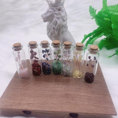 China Wholesale Natural High Quality China Crafts Crystal Gravel 7 Chakras Crystal Tree Crystal Wishing Bottle Wishing Bottle for sale