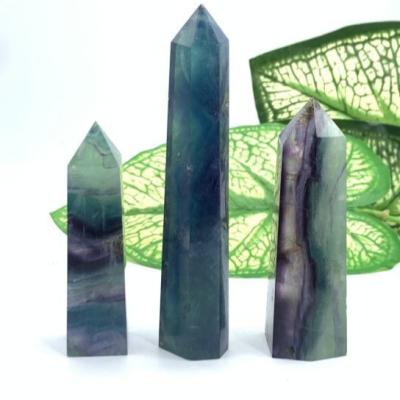 China High Quality Natural Polished Colorful Folk Crafts Crystal Obelisk Towers For Healing Fluorite Points From China for sale