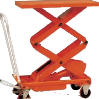 China Orange Electric Mobile Movable Scissor Lift Platform Pallet Stackers for sale