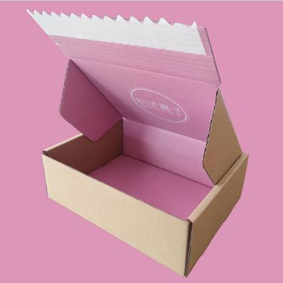 China Pink Recyclable Cheaper Custom Printing Corrugated Paper Gift Box Clothing Gift Box Packaging Corrugated Box for sale