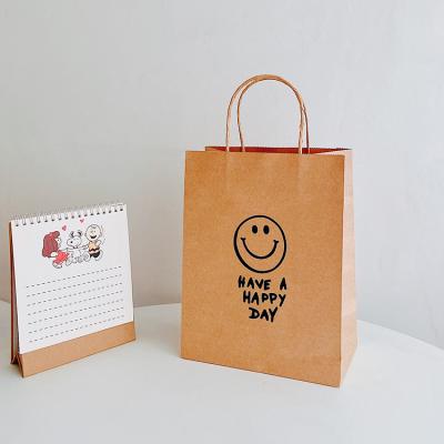 China 100% Recyclable Recycled Biodegradable Custom Printed Logo Brown Kraft Paper Bag for sale