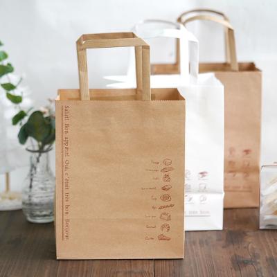 China Recyclable Custom Takeaway Food Packaging Square Bottom Greaseproof Brown Paper Bags With No Handle for sale