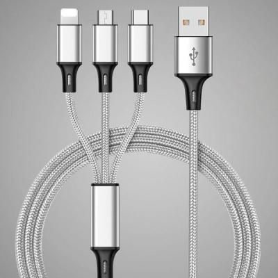 China Charging + Data Sending Factory Price Retail Data Line Fast Charging 3 in 1 USB Cable for Android Type-C for sale