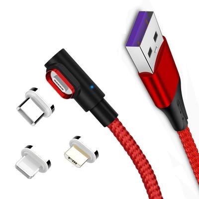 China Charging + Data Sending Custom 3 in 1 Magnetic Data Cable 3A Micro USB Fast Charging Cable Mobile Phone USB Charging Cable for sale