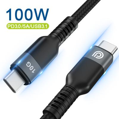 China Charging + Data Sending USB C Cable PD 100W 20V 5A Super Fast Support 4K Audio Video Charging 10Gbps Transfer Speed ​​USB 3.1 Cable for sale