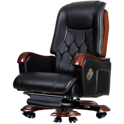 China (Size) Office Adjustable Genuine Leather Chair With Massage Function Office Chair Luxury Executive for sale