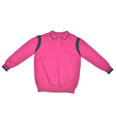 China Fashion Kids Girl Anti Shrink Sweaters Turn Down Collar Sweater For Kids Long Sleeve Knitwear Cotton for sale