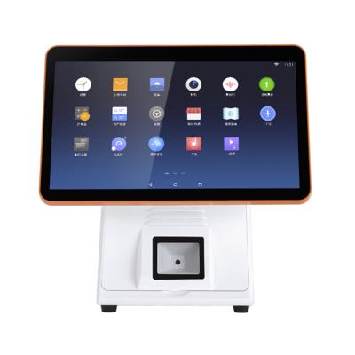 China Dual Screen 15.6+15.6inch Android / Windows System All POS In One 15.6 POS Terminals With 15.6inch+15.6inch Printer for sale