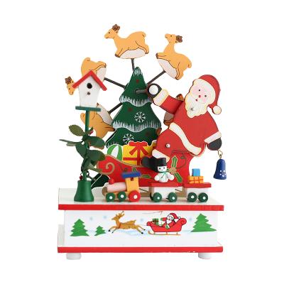 China Desktop Wooden Decoration Christmas Song Creative Custom Music Box 13.5*10*21cm for sale