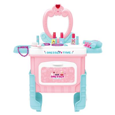 China Toy Box Cosmetic for Kids Children Girl Pretend Makeup Cosmetics Toy Box Set with Trolley Case for sale