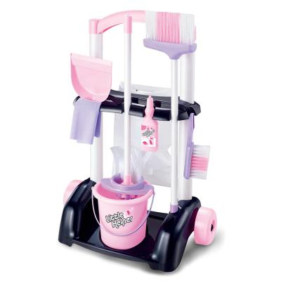 China Plastic Pretend Play Toys Sweep Mopping Plastic Pretend Play Mop Wiping Home Cleaning Toy Set For Kids for sale