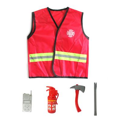 China Fire Vest Role Play Game Children Fire Fighting Clothes Sets Accessories (With Accessories) for sale