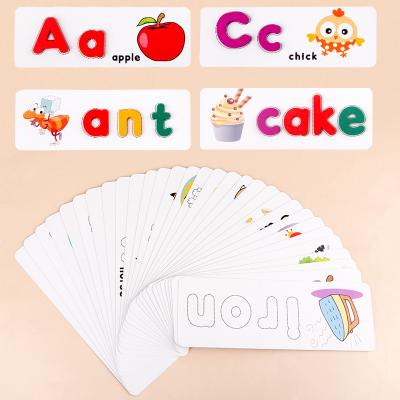 China Children Learning Wooden Toys Cards Alphabet Letters Puzzle Color For Children Early Educational 25*21*4cm for sale