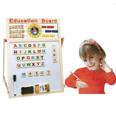 China Educational Wooden Toys Double Sided Wooden Toys Drawing Board Educational Children Learn Writing for sale