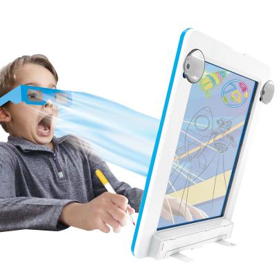 China 3d drawing toys 3d educational kids magic light drawing board with glasses for sale