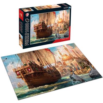 China Custom DIY TOY Kids 1000 pcs pirate 3d ship jigsaw puzzle toy with astm for sale