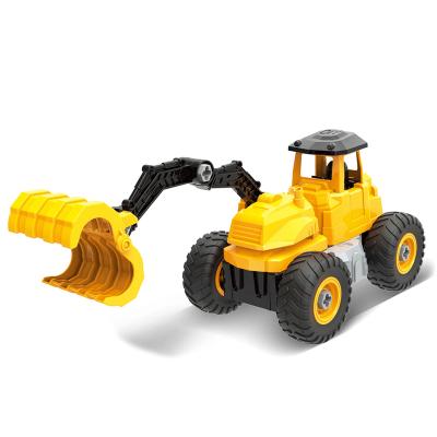 China Assembly car toy kids plastic rod timber grab engineering truck diy assemble toy for sale