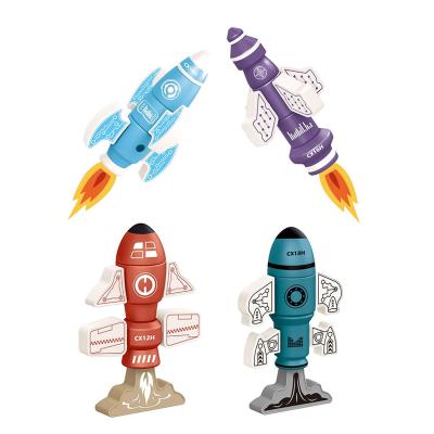 China Diy Toy Magnetic Blocks Educational Rocket Launcher For Children 30.5*5.5*26.1cm for sale