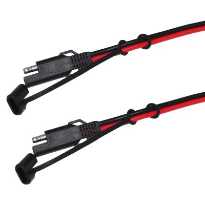 China Automotive SAE To Heavy Duty SAE Automotive Cord Quick Connect With Waterproof Motorcycle 2 Male-Female Pin Dc Power Extension Cable for sale