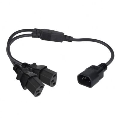 China Computer Three Double 2 Prong Y Extension Cord IEC C14 To X C13 Adapter Plug Splitter AC Power Cable for sale