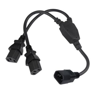 China The heavy duty 2 way PSU type Y. IEC 320 short C14 to 2 C13 splitter extension cable supply for sale