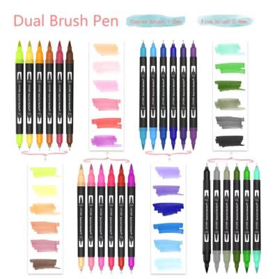 China Dual function for kids drawing and sketching to paint pen highlighter set notebook pastel marker pen for painting and border tracing for sale