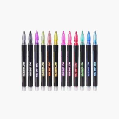 China Die-cut elements and ink trends are inseparable cute graffiti paint 8/12/24 color set highlighter set marker pens for sale