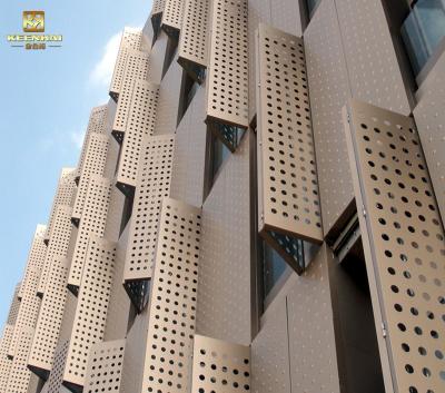 China Modern Hollow Perforated Decorative Aluminum Metal Curtain Wall Panel For Buildings for sale