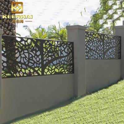 China Easily Assembled Villa Garden Decoration Powder Coated Laser Cut Aluminum Garden Fence Panels for sale