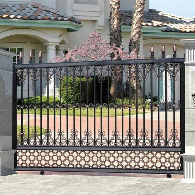 China Easily Assembled Garden Decoration Powder Coated Sliding Metal Aluminum Garden Gate for sale