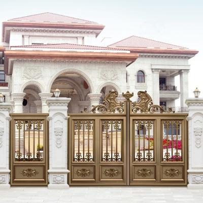 China Customized Easily Assembled Powder Coated Cast Aluminum Decorative Garden Gate For Villa for sale