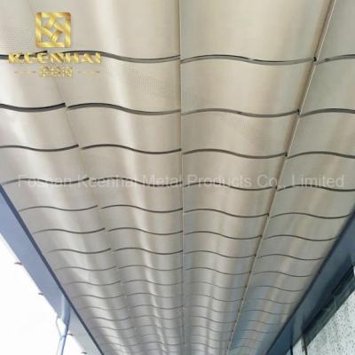 China Artistic Ceilings Perforated Wavy Board Wall Acoustic Ceiling Cladding Curved Corrugated Ceiling Panel for sale