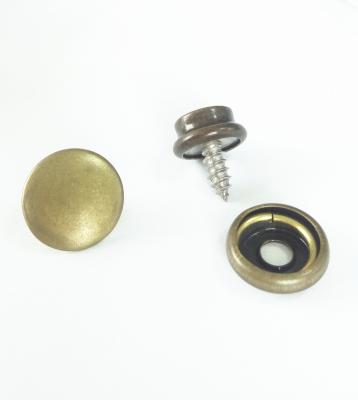 China 15mm Viable Hat Brass Snap Buttons and 10mm Stainless Steel Cross Tapping Screw Yacht Awning Button Stainless Snap Buttons for sale