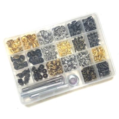 China Border Supply LEAD FREE 633# Mix and Match Leather Sets 240 Snap Fastener Repair Button & Rivet&Eyelet Grain Apparel for sale