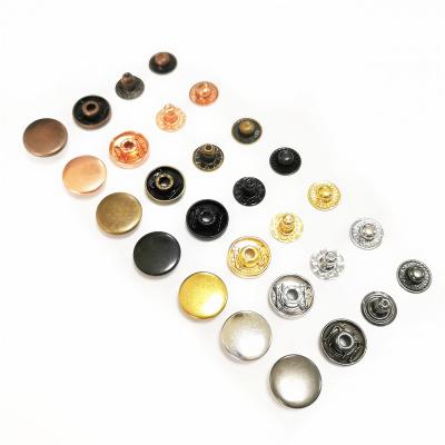 China Sustainable Metal Snap Button For Clothes And Bags Hat Brass Material 1.5 Cm Concealed Plating Metal Snap Button Per Colors for sale