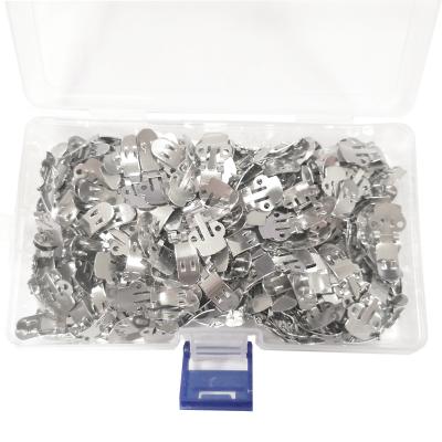 China Shoe Buckle 65 Manganese Silver Metal Flower Steel Plating Flexible Shoe Clips Longest Include 200 Pieces One Box Craft Buckles Empty Shoe Clip for sale