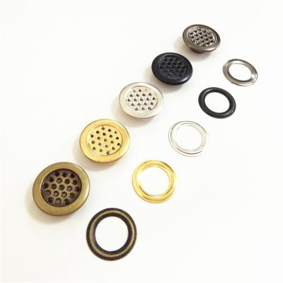 China Metal nickel free round eyelets with net for hard hat, 19mm brass net eyelets for sale