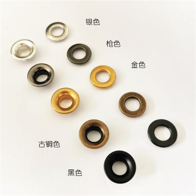 China Harder nickel free brass material 17*8*8 rolled rim plating colors with 6 tooth claws on pad 2 patr 8 mm inside diameter eyelet for sale