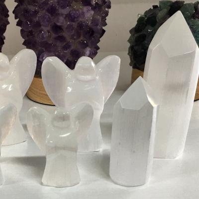 China 2021 Europe New Product Gemstone Tower Crystal Polished Selenite Wand Points Natural for sale