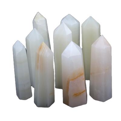 China Europe Jade Crystal Tower Of Natural Afghan Crystal Wand White Crystal Dots for sale