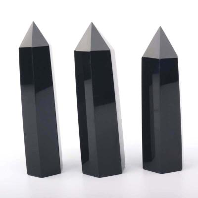 China Europe Hotsale Reiki Healing Points Natural Crystal Obsidian Crystal Wand Crystal Tower for sale